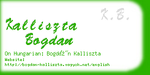 kalliszta bogdan business card